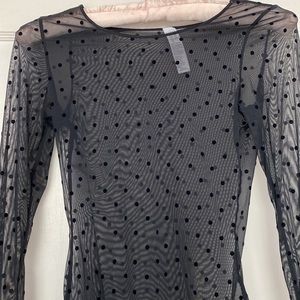 SPANX sheer black bodysuit